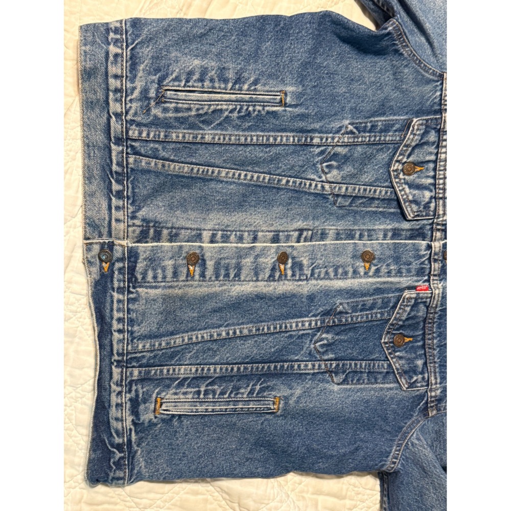 Levi's Denim Trucker Jacket Mens 44 Blue Vintage 90s 71506-0216 Made in USA - Picture 5 of 11